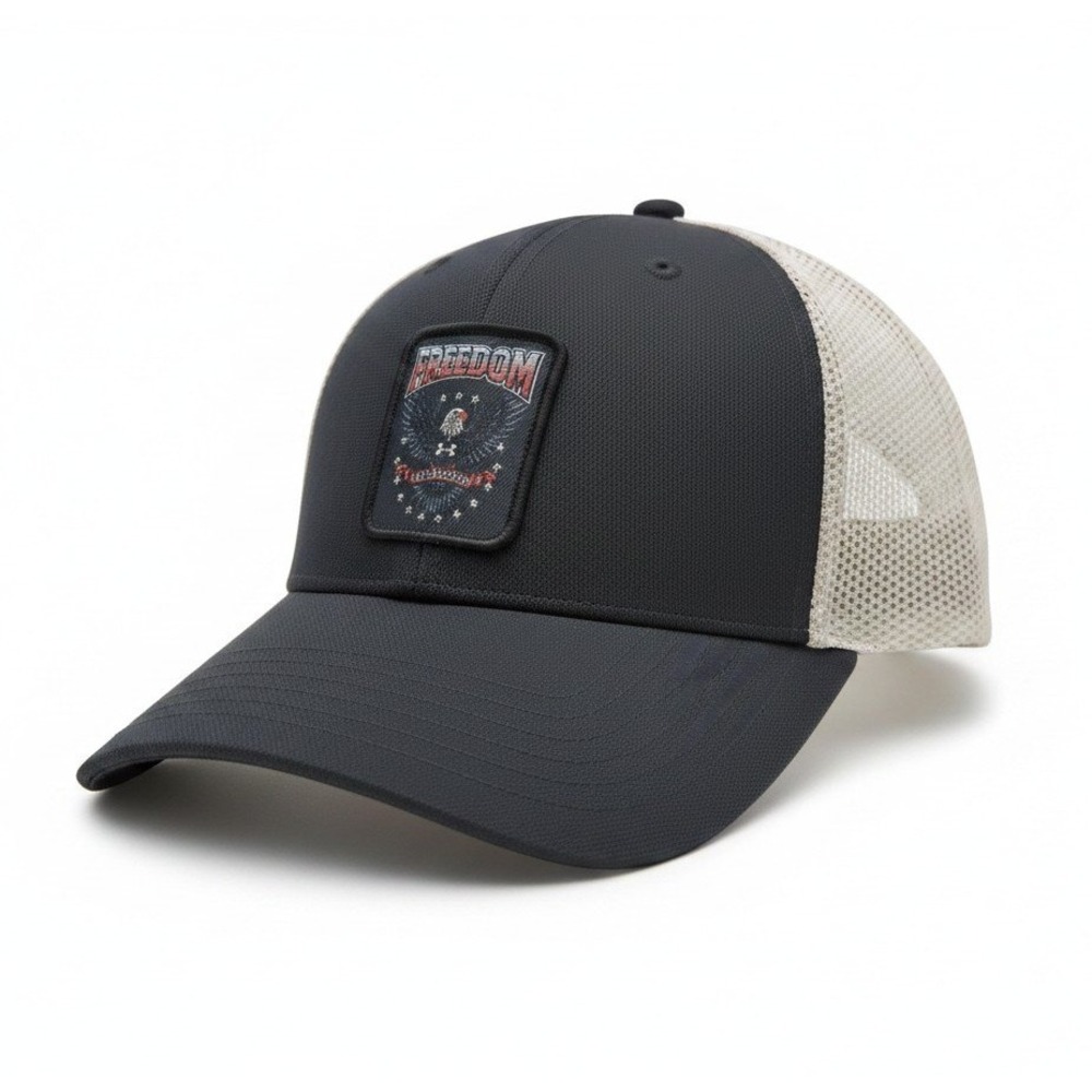Under Armour Freedom Eagle Trucker Hat Mens Black White Snapback Cap OSFA